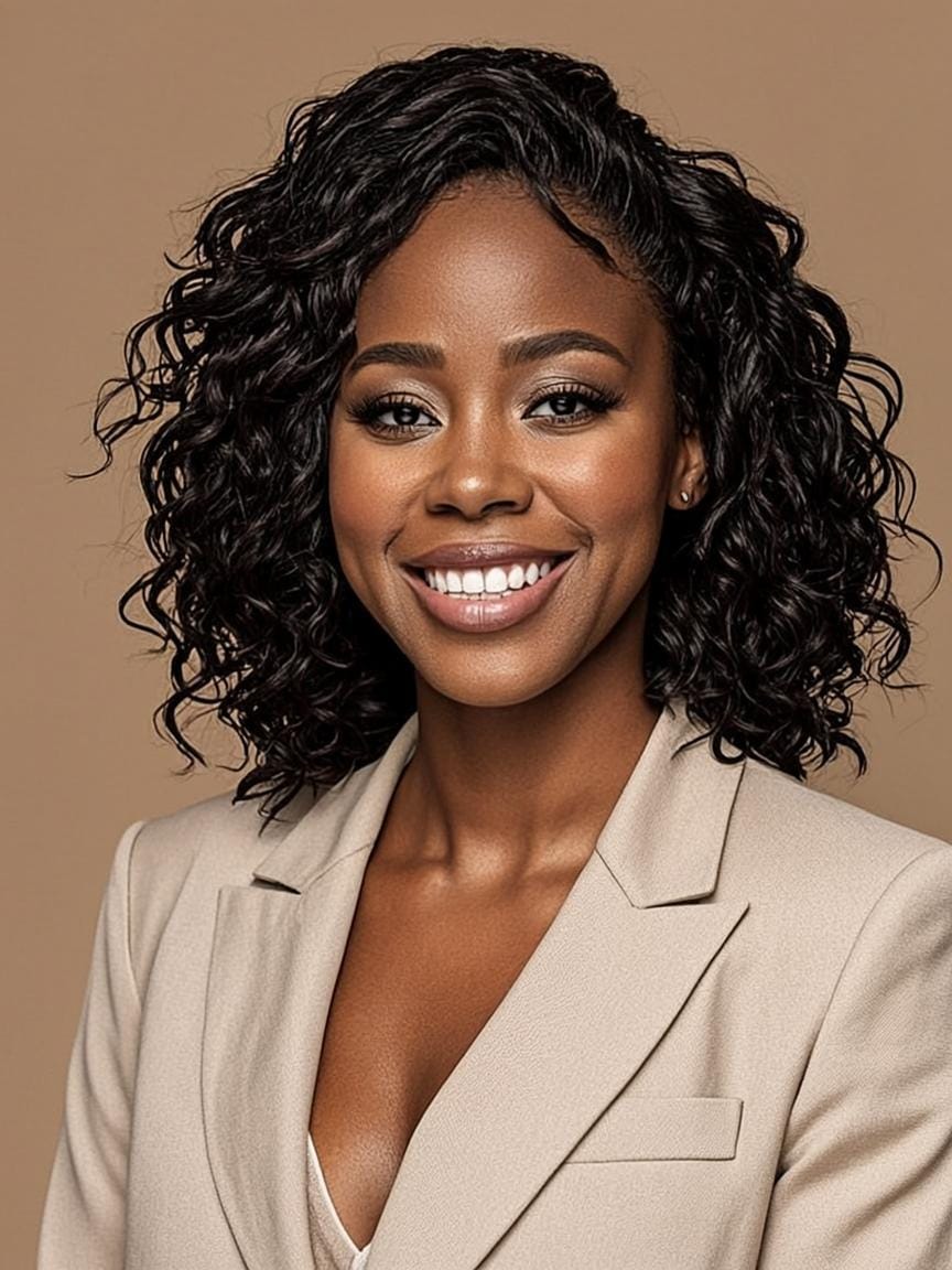 Portrait of Amara Osei, lead makeup artist